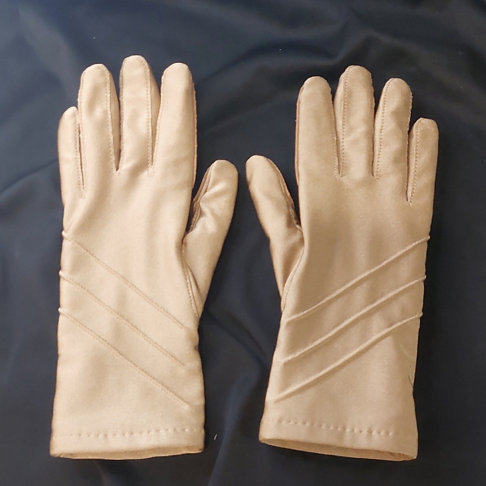3/$15 SALE! Elegant Gold Sheen Gloves With Pleather Underside